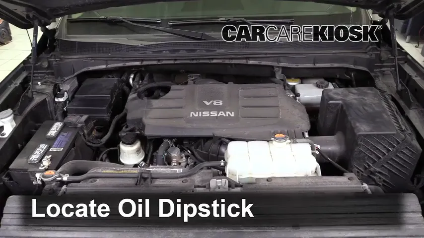 2017 Nissan Titan XD SL 5.6L V8 Oil Check Oil Level